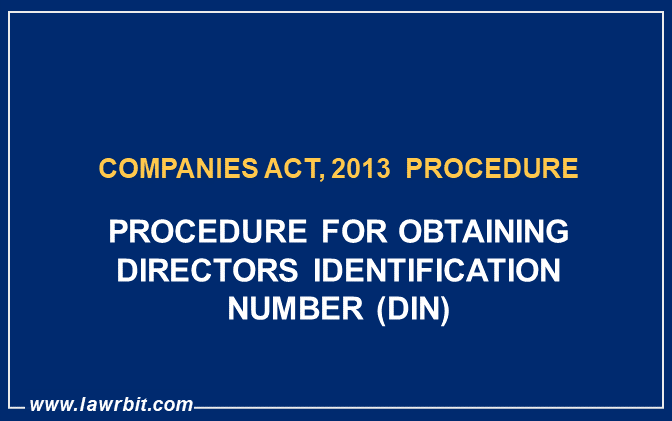 Obtaining Directors Identification Number (DIN)
