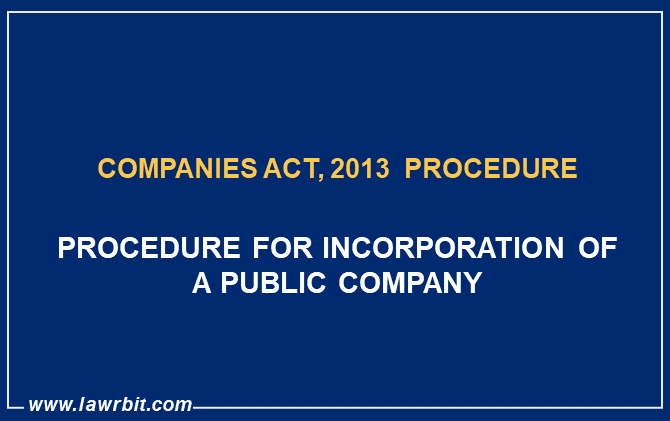 Procedure for Incorporation of a Public Company
